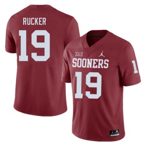 Men Ralph Rucker Crimson Oklahoma College Football #19 Jersey 708762-974