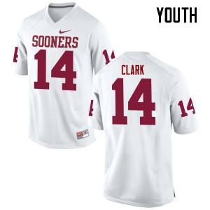 Youth Reece Clark White OU College Football #14 Jersey 192168-131