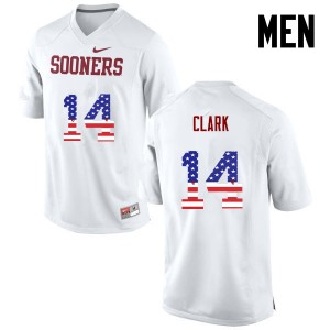 Men Reece Clark White Sooners College Football USA Flag Fashion #14 Jersey 864948-316