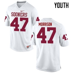 Youth Reece Morrison White OU Sooners College Football #47 Jersey 624946-385