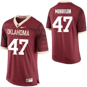 Men Reece Morrison Crimson Oklahoma College Football #47 Jersey 101335-165