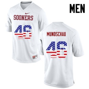 Men Reeves Mundschau White Oklahoma College Football USA Flag Fashion #46 Jersey 202464-856