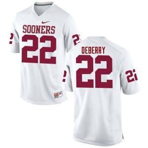 Men Ricky DeBerry White Oklahoma College Football #22 Jersey 173580-247