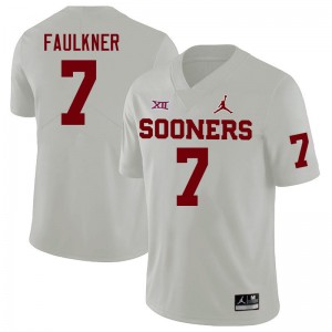Men River Faulkner White OU Sooners College Football #7 Jersey 592462-880