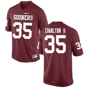 Men Robert Charlton II Crimson Oklahoma Sooners College Football #35 Jersey 320957-473