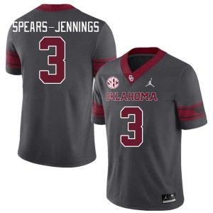 Men Robert Spears-Jennings Charcoal Sooners 2024 SEC Conference #3 Jersey 773098-574