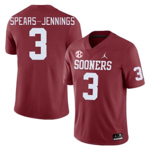 Men Robert Spears-Jennings Crimson Oklahoma Sooners 2024 SEC Conference #3 Jersey 638088-234
