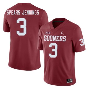 Men Robert Spears-Jennings Crimson OU College Football #3 Jersey 384258-643