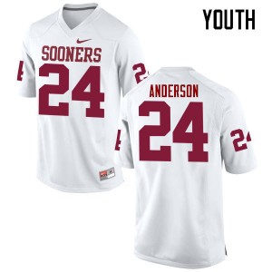 Youth Rodney Anderson White OU College Football #24 Jersey 395899-789