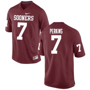 Men Ronnie Perkins Crimson Sooners College Football #7 Jersey 269915-113