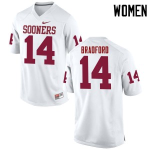 Women Sam Bradford White OU Sooners College Football #14 Jersey 548229-616
