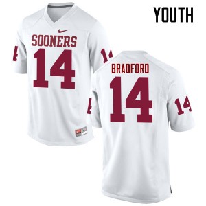 Youth Sam Bradford White Oklahoma Sooners College Football #14 Jersey 187512-882
