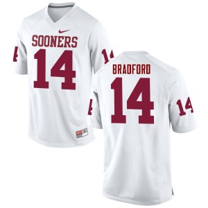 Men Sam Bradford White Oklahoma College Football #14 Jersey 209371-411