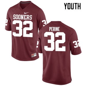 Youth Samaje Perine Crimson Oklahoma Sooners College Football #32 Jersey 598881-458