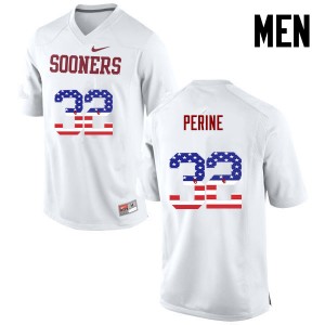Men Samaje Perine White OU College Football USA Flag Fashion #32 Jersey 264660-167
