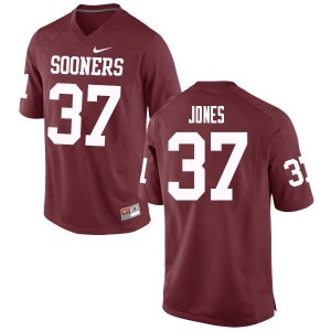 Men Spencer Jones Crimson Oklahoma College Football #37 Jersey 252655-228