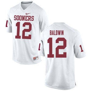Men Starrland Baldwin White Sooners College Football #12 Jersey 215293-905