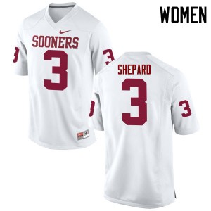 Women Sterling Shepard White Sooners College Football #3 Jersey 997310-883
