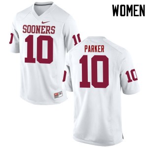 Women Steven Parker White OU College Football #10 Jersey 886332-861