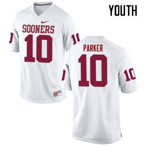 Youth Steven Parker White Sooners College Football #10 Jersey 373215-237