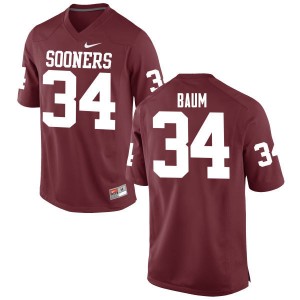 Men Tanner Baum Crimson Oklahoma College Football #34 Jersey 562689-703