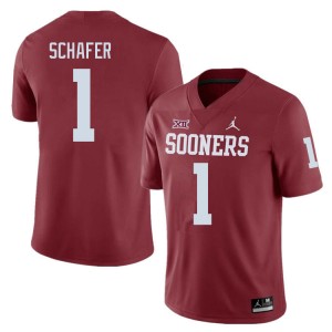 Men Tanner Schafer Crimson Sooners College Football #1 Jersey 816722-667