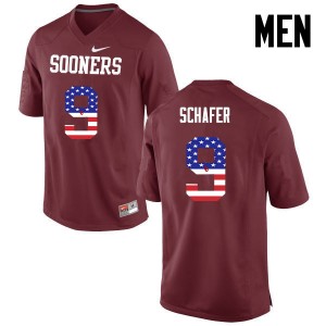 Men Tanner Schafer Crimson Oklahoma College Football USA Flag Fashion #9 Jersey 554710-896
