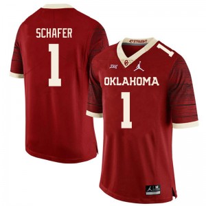 Men Tanner Schafer Retro Oklahoma Sooners College Football #1 Jersey 402031-569