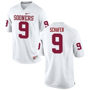 Men Tanner Schafer White OU College Football #9 Jersey 703288-843
