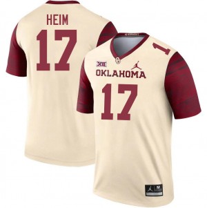 Men Taylor Heim Cream OU College Football #17 Jersey 597870-967