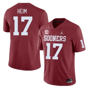 Men Taylor Heim Crimson Oklahoma Sooners 2024 SEC Conference #17 Jersey 514526-489