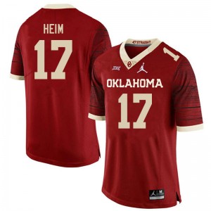 Men Taylor Heim Retro Oklahoma College Football #17 Jersey 470938-269
