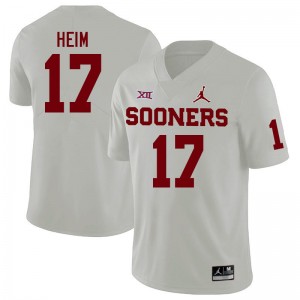 Men Taylor Heim White Sooners College Football #17 Jersey 633284-638