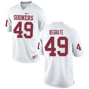 Men Travis DeGrate White Sooners College Football #49 Jersey 483733-503