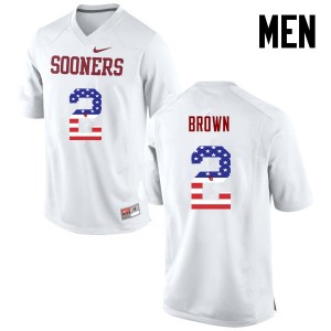 Men Tre Brown White OU College Football USA Flag Fashion #2 Jersey 516699-283