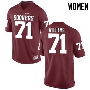 Women Trent Williams Crimson OU Sooners College Football #71 Jersey 288438-256