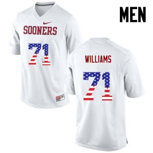 Men Trent Williams White Oklahoma Sooners College Football USA Flag Fashion #71 Jersey 167895-473