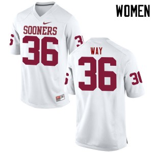 Women Tress Way White Oklahoma Sooners College Football #36 Jersey 157337-968