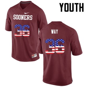 Youth Tress Way Crimson OU Sooners College Football USA Flag Fashion #36 Jersey 984887-187