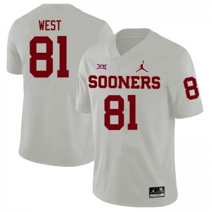 Men Trevon West White OU Sooners College Football #81 Jersey 751420-742