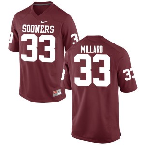 Men Trey Millard Crimson OU Sooners College Football #33 Jersey 428920-346