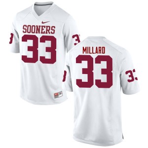 Men Trey Millard White OU Sooners College Football #33 Jersey 598151-222