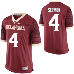 Men Trey Sermon Crimson Oklahoma College Football #4 Jersey 862744-233