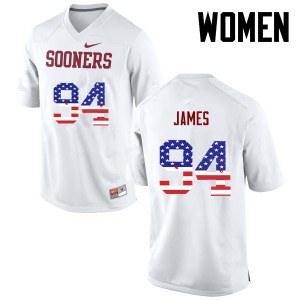 Women Troy James White OU College Football USA Flag Fashion #94 Jersey 352615-400