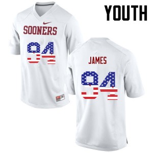Youth Troy James White Oklahoma Sooners College Football USA Flag Fashion #94 Jersey 340891-873