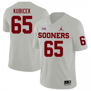 Men Ty Kubicek White Sooners College Football #65 Jersey 105100-205