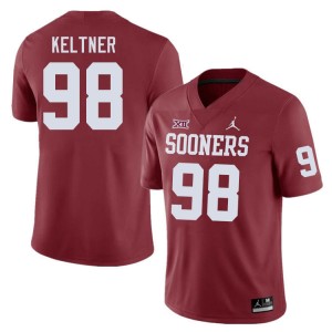 Men Tyler Keltner Crimson Sooners College Football #98 Jersey 397946-652