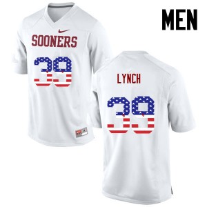Men Tylon Lynch White Oklahoma Sooners College Football USA Flag Fashion #39 Jersey 587525-849
