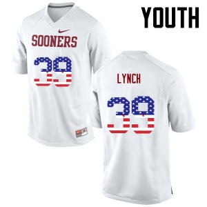 Youth Tylon Lynch White OU Sooners College Football USA Flag Fashion #39 Jersey 157549-592