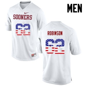 Men Tyrese Robinson White Sooners College Football USA Flag Fashion #62 Jersey 343195-182